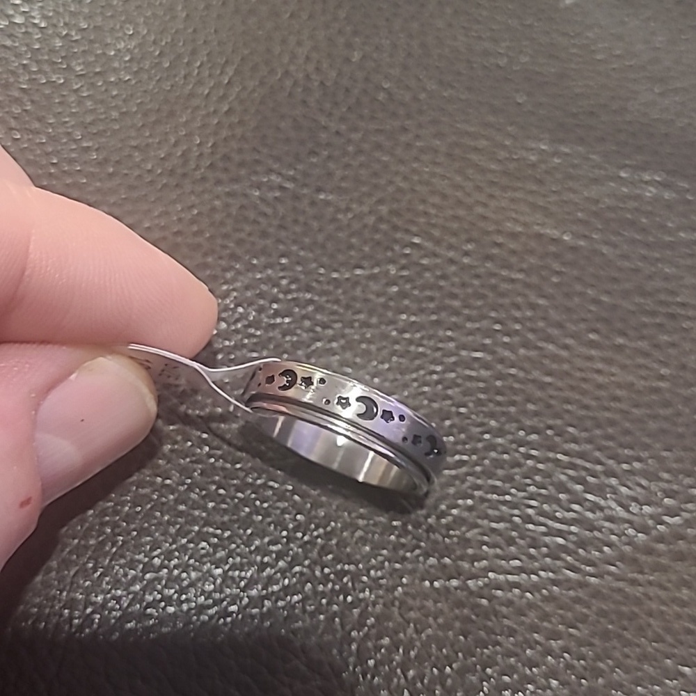 Men's FIDGET RING STAINLESS STEEL SPUNNING RING SIZE 10 - Picture 4 of 5